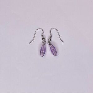 Dangly Purple Bead Earrings